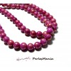 Perles Jade Mashan Rose Fuchsia mordoré 4mm