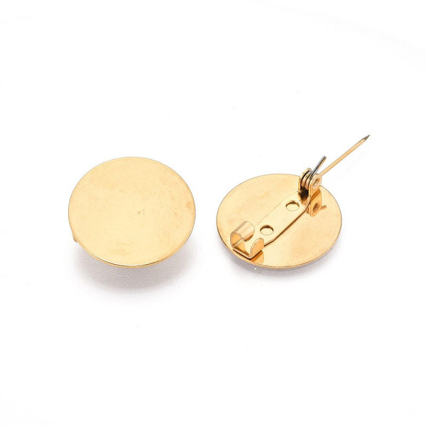 Supports de Broche 15mm  – Acier Inoxydable 304 Doré à l'or fin 18K, PVD