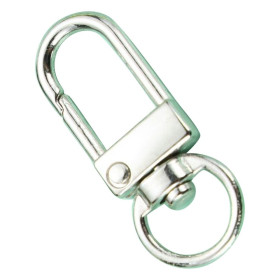Grands Mousquetons Porte-Clés 32mm – Métal Argent Platine