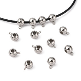 Bélières Rondes Attache Pendentif 8 mm – Acier Inox 304 Argenté
