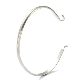 Support de Bracelet Jonc 4mm – Acier Inoxydable 304 Argent Platine Rhodié