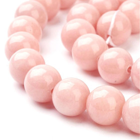 Perles Jade Mashan Rose pâle 10mm