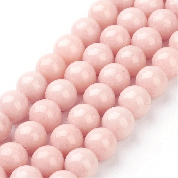 Perles Jade Mashan Rose pâle 10mm