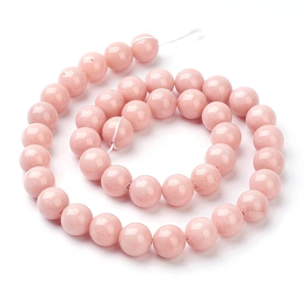 Perles Jade Mashan Rose pâle 10mm