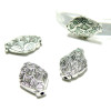 Perles Intercalaires Losange Vague Métal Argent Antique