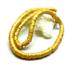 Perles Rondelles Heishi en Pâte Polymère 4mm Argenté