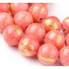 Perles Jade Mashan Rondes 6mm – Rose Corail mordoré