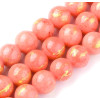 Perles Jade Mashan Rondes 6mm – Rose Corail mordoré