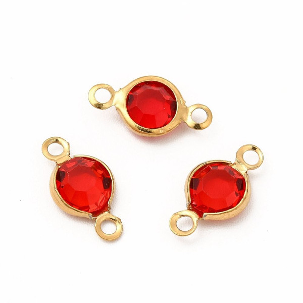 Pendentifs charms Connecteurs 12,5 mm en Verre Facetté – Acier Inox 304 Doré  18K, IONIQUE