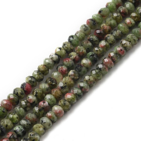 Perles Rondelle facettée 2x4mm – Jade Malaisienne Teintée coloris 43BIS