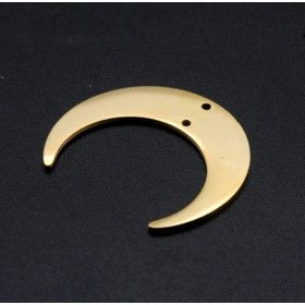 Pendentif Connecteur Lune Croissant 25mm – Acier Inoxydable Doré, placage  IONIQUE