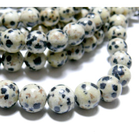 Perles Jaspe Dalmatien Ronde 10mm