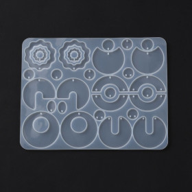 Moule en Silicone pour Pendentifs, Boucles d'oreilles, Création  – Compatible Résine UV & Pâte FIMO