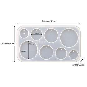 Moule en Silicone pour Pendentifs, Boucles d'oreilles, Création  – Compatible Résine UV & Pâte FIMO
