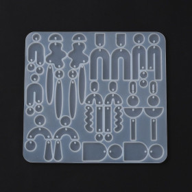 H11001403A– Lot de 1 Moule en Silicone pour Pendentifs, Boucles d'oreilles, Création  – Compatible Résine UV & Pâte FIMO