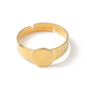 Supports de Bague Plateau Lisse 8mm – Acier Inoxydable 304 Doré à l'or fin 18K