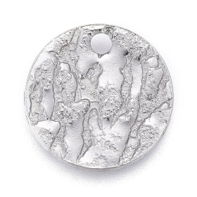 Pendentifs Connecteurs Cercle Martelé 10 mm – Acier Inoxydable Argenté