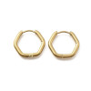 Boucles d'Oreilles Créoles Hexagone 19 × 2,5 mm – Acier Inox 304 Doré à l'Or Fin 18K – Placage IONIQUE (IP)