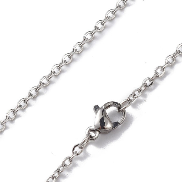Sautoirs 60 cm Maille Forçat 2 mm – Acier Inox 304 Argenté