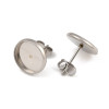 Supports de Boucles d’Oreilles Puces avec embouts pour Cabochon 12 mm – Acier Inoxydable 304 Argenté