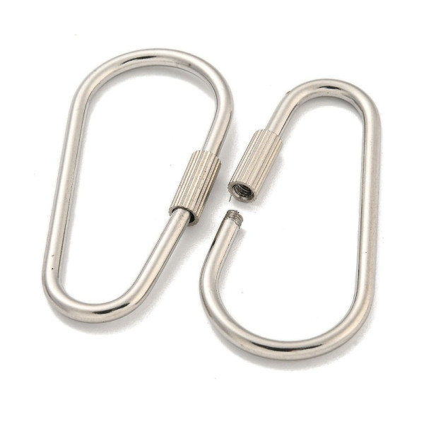 Fermoir Mousqueton à Vis 56 mm – Acier Inox 304 Argenté