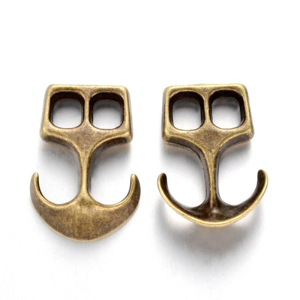Fermoirs Crochets Ancre Marine pour Cordon 23 mm – Métal Bronze