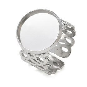 Support de Bague 14mm ARTY – Acier Inoxydable 304 Argenté