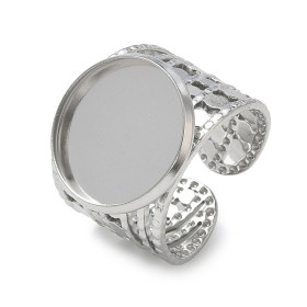 Support de Bague 16mm ARTY1 – Acier Inoxydable 304 Argenté