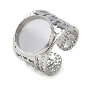 Support de Bague 14mm ARTY1 – Acier Inoxydable 304 Argenté
