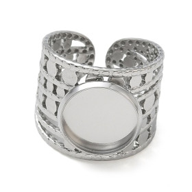 Support de Bague 14mm ARTY1 – Acier Inoxydable 304 Argenté