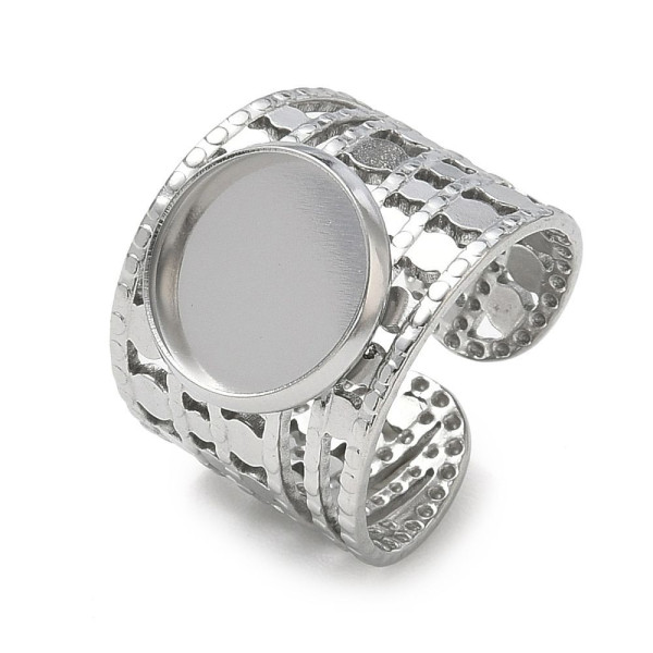 Support de Bague 12mm ARTY1 – Acier Inoxydable 304 Argenté