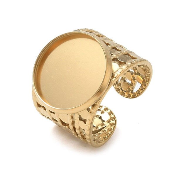 Support de Bague 16mm ARTY1 – Acier Inoxydable 304 Doré IONIQUE