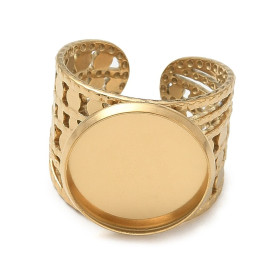 Support de Bague 16mm ARTY1 – Acier Inoxydable 304 Doré IONIQUE