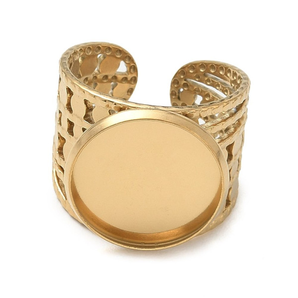 Support de Bague 16mm ARTY1 – Acier Inoxydable 304 Doré IONIQUE