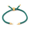 Supports Bracelet Intercalaire Cordon Nylon Ajustable Slide Arbre Doré Coloris Vert Canard