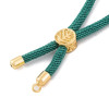 Supports Bracelet Intercalaire Cordon Nylon Ajustable Slide Arbre Doré Coloris Vert Canard