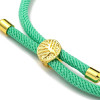 Supports Bracelet Intercalaire Cordon Nylon Ajustable Slide Arbre Doré Coloris Vert
