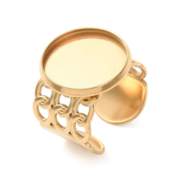 Support de Bague 16mm style Maille – Acier Inoxydable 304 Doré placage IONIQUE