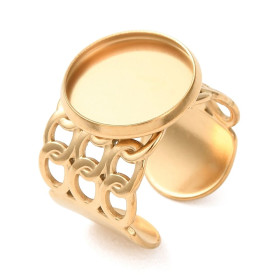 Support de Bague 14mm style Maille – Acier Inoxydable 304 Doré placage IONIQUE