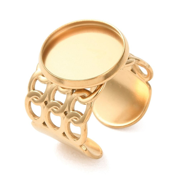 Support de Bague 14mm style Maille – Acier Inoxydable 304 Doré placage IONIQUE