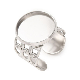 Support de Bague 16mm style Maille – Acier Inoxydable 304 Argenté
