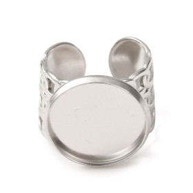 Support de Bague 14mm style Maille – Acier Inoxydable 304 Argenté