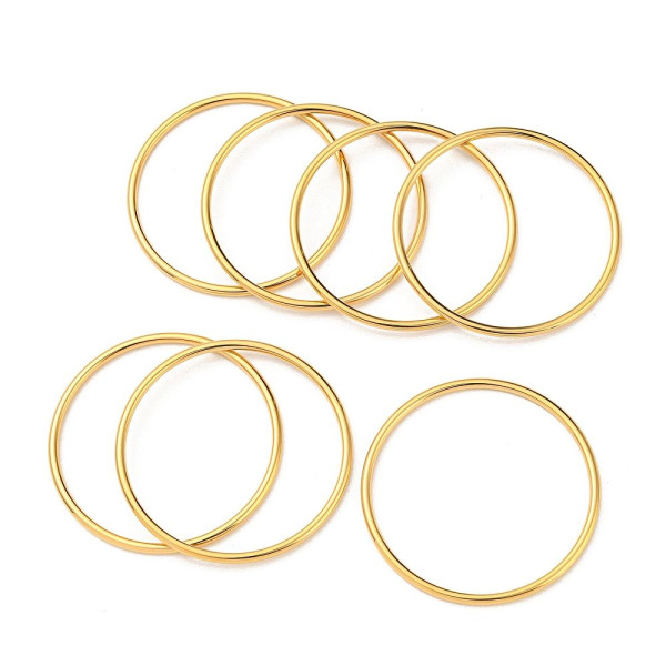 Support Bracelet Jonc epaisseur 3mm, Acier inoxydable Doré Or Fin 18K, IONIQUE