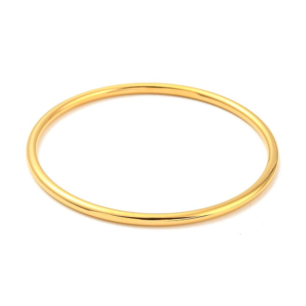 Support Bracelet Jonc epaisseur 3mm, Acier inoxydable Doré Or Fin 18K, IONIQUE