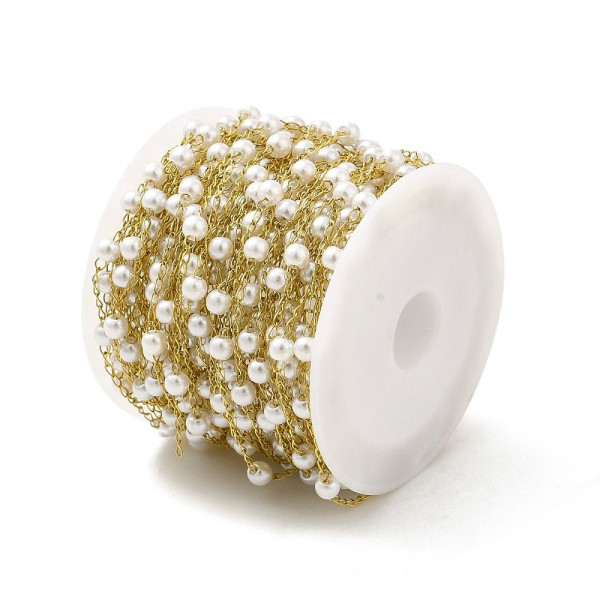 Chaine Fantaisie avec Perles – Acier Inoxydable 316 Doré 18K Placage IONIQUE