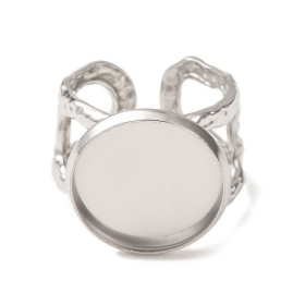 Support de Bague 16mm Martelé – Acier Inoxydable 304 Argenté