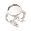 Support de Bague 14mm Martelé – Acier Inoxydable 304 Argenté