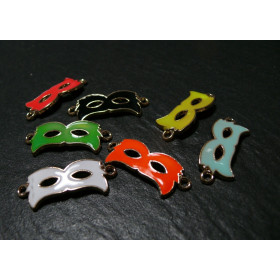 1 pendentif connecteur masque orange 