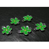 2 pendentifs connecteur fleur vert 