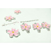 2 pendentifs connecteur fleur rose pale 